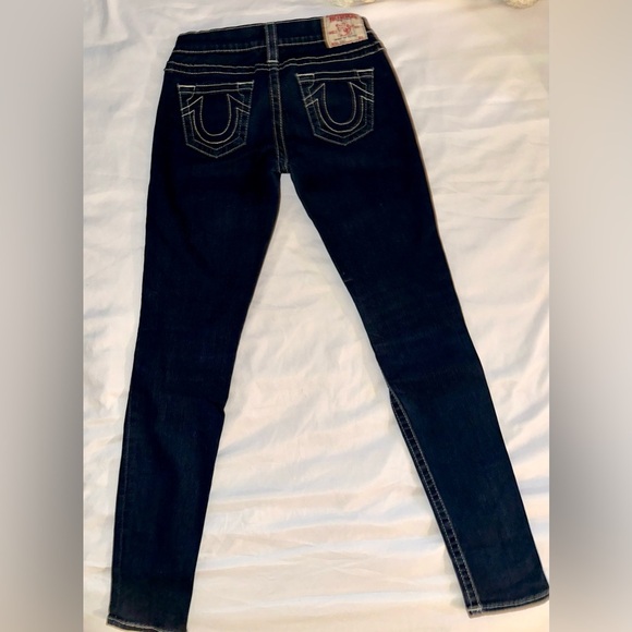 True Religion - Joey Y2K Dark Wash Jeans Size 27 – Iconic Horseshoe Stitch - Picture 5 of 10